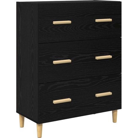 Aparador Roble Negro 69,5 x 34 x 90 cm Madera de ingeniería vidaXL (1/5)