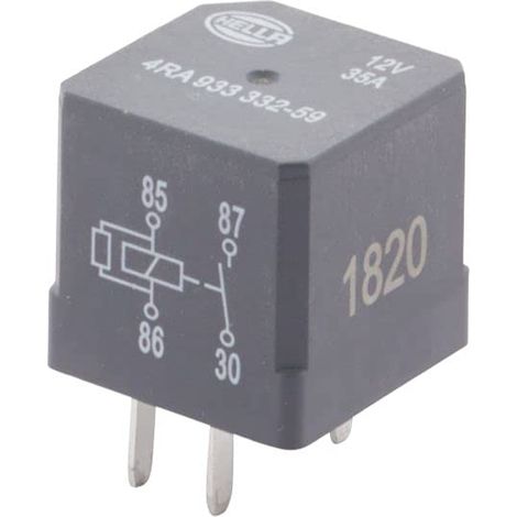 HELLA Relè, Corrente di lavoro - 12V - 4a... poli - Contatto di chiusura - Quantità: 1 - 4RA 933 332-591