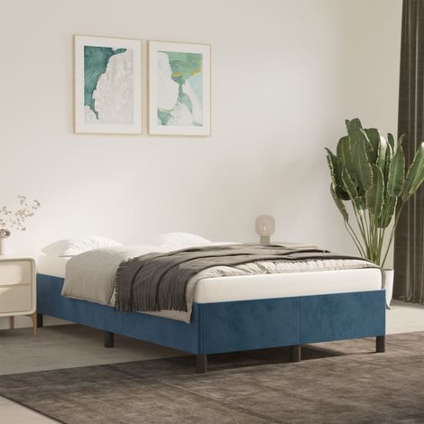 Bettgestell ohne Matratze Dunkelblau 120x190 cm Samt vidaXL