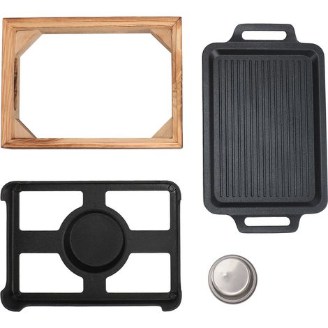 Barbecue de table résistant aux bâtons, Base en bois, poêle à alcool Portable, Barbecue Compact pour Restaurant, maison, Camping