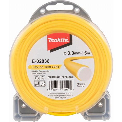 Bobina di filo tondo Ø3 mm x 15 m MAKITA per decespugliatori - E-02836 (1/2)