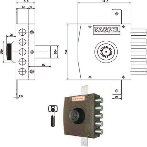 Serrure Sic.Triplice Dx Pompe 2301/Cp Kassel