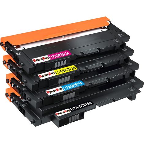 117A Compatible pour HP 117A W2070A Pack de 4 Cartouches de Toner pour HP Color Laser MFP 178nw 178nwg MFP 179fnw 179fwg 150nw 150a W2071A W2072A W2073A (Noir Cyan Jaune Magenta, avec Puces) (1/5)