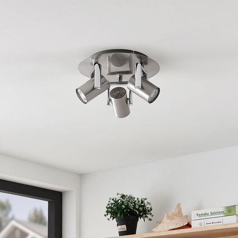 [GEBRAUCHT] B-Ware Lindby Deckenleuchte Reina Deckenlampe Rondell Nickel 3-flammig GU10 LED Lampe (1/2)