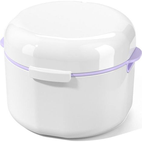 Reinigungsbox für zahnärztliche Apparaturen, Reinigungshülle mit Filterkorb und Einweichbehälter – Weiß