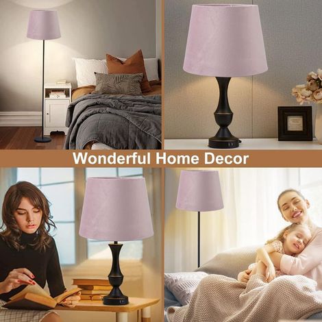 Abat-jour Fabric Petit Abat-jour Lampe Table Luminaire Sol E27/E14 Conique Artisanal Violet (1/5)