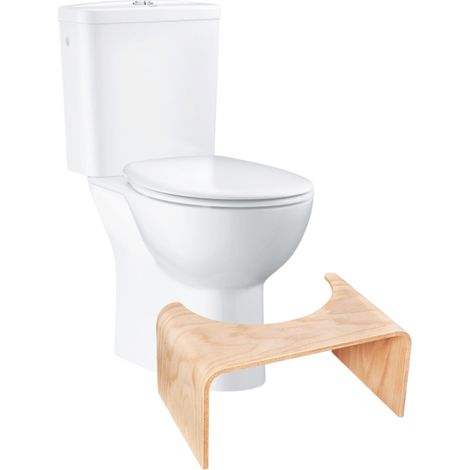 PACK WC à poser GROHE Bau Ceramic + Tabouret physiologique Bois
