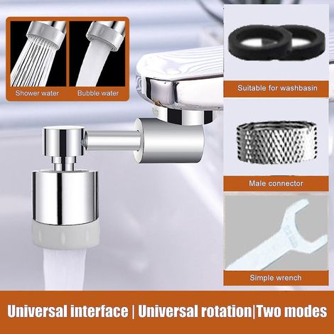 Universeller 1080°-Schwenk-Wasserhahn-Luftsprudler mit drehbarem Roboterarm für klappbare Küchenspülen - B (1/5)