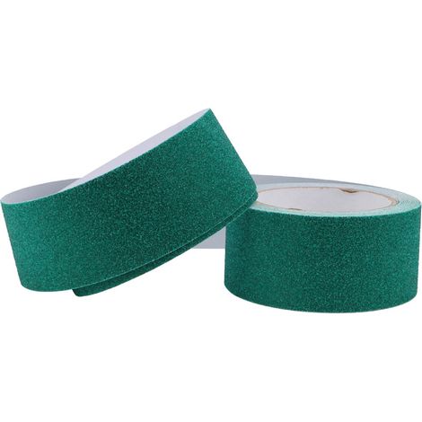 Ruban adhésif antidérapant en PVC, 5 m, couleur sable de quartz, pour sols et escaliers (vert). (1/5)