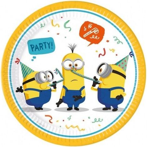Piatti di carta Minions Rise of Gru, 23 cm, 8 pezzi