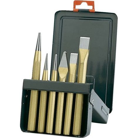 BAHCO - Jeu de burins avec finition verni cuivré - 6 pcs/coffret