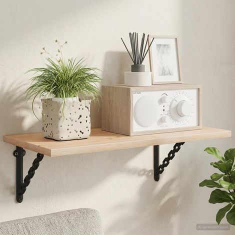 vidaXL Soportes para estanterías de pared 12 uds. Negro (1/5)