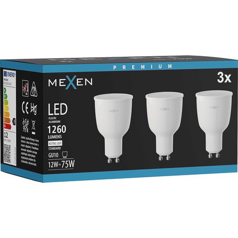 Mexen Nova 3x Ampoule LED GU10, 12W, Neutre - 4000K, 1260 lm - L108-GU10-1240-01x03 (1/5)