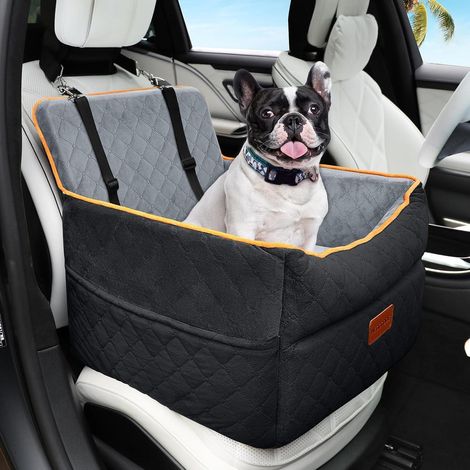 Hunde Autositz Sitzerhöhung für kleine bis mittlere Hunde, waschbar, Schwarz/Grau (1/5)