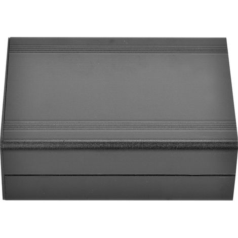 Boîtier de projet en alliage d'aluminium, finition sablée et oxydée noire, pour la protection électronique.
