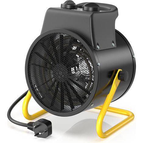 Fan Heater 2000W - Energy-efficient fan heater, ideal for workshop and construction site, adjustable angle & thermostat - DAHTEC