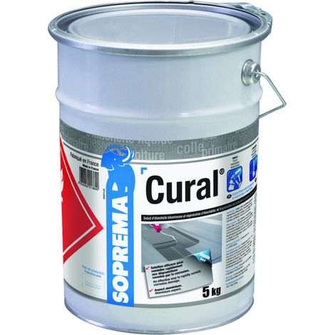 Soprema – Enduit d'étanchéité CURAL® 1 kg – Protection contre corrosion – Bitume élastomère pour bardages et toitures – Application manuelle