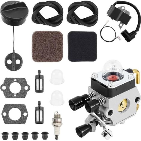 Carburateur FS80 FS85 pour Stihl FS75 FS80 FS80R FS85 FS85R FS85T FS85RX C1Q-S42 C1Q-S63A HS80 HS85 - Pièces pour débroussailleuse et tronçonneuse à essence, remplace la bobine d'allumage, le filtre à (1/4)