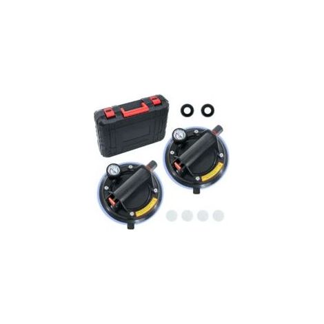 2 Pièces Ventouse Carrelage 8in avec Manomètre,Ventouse Vitre avec Boîte à Outils Portable,Charge Maximale 200KG,Ventouses Fenetre Pour Soulever de Vitre,Carrelage (1/5)