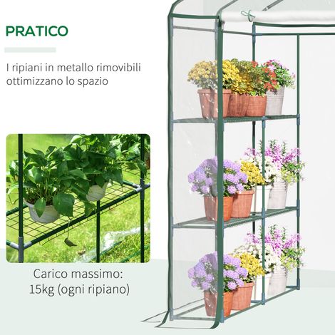 Serre de balcon en PVC transparent, 1,43 x 1,43 x 1,95 m, avec tablettes, parfaite pour légumes et plantes (1/5)