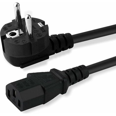 Cordon d'alimentation, Norme UE 250V 10A, 1.2M, Câ,ble d'alimentation Secteur à, Prise Angulaire pour Imprimante, Micro-Ondes, Four, etc. (1/4)