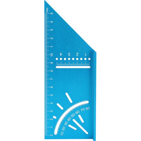 Règle d'angle multifonctionnelle pour le travail du bois, guide de positionnement, gabarit de marquage d'angle droit 45/90° en alliage d'aluminium, règle d'angle pour le marquage des trous de charnièr (1/4)