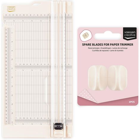Vaessen Creative Taglierina per Carta e Cordonatrice 15,2 x 30,5 cm - Taglierina 2-in-1 Ivorio per Fai Da Te, Scrapbooking, Biglietti e Progetti di Carta - Include 2 Lame di Ricambio – Design Sicuro (1/5)