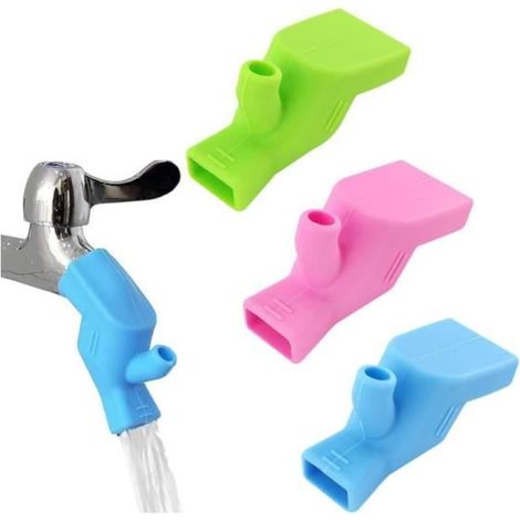 3 Pcs Extension Robinet Enfant, Silicone De Qualité Alimentaire Pour Enfants Prolongateur Robinet Pour BéBé Rallonges De Robinet En (1/4)