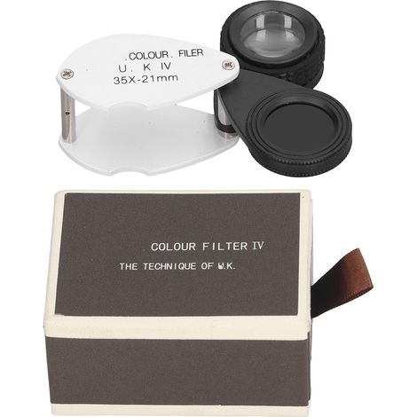 35X Magnifying Glass with Filter Lens Pocket Folding Magnifier for Laboratory Jewelry Identification