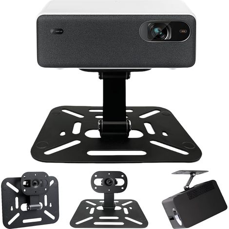 Support universel pour projecteur, multi-angle avec interface à vis 1/4", support de projecteur, rotatif à 360°, mini support de projecteur de bureau (noir) (1/5)