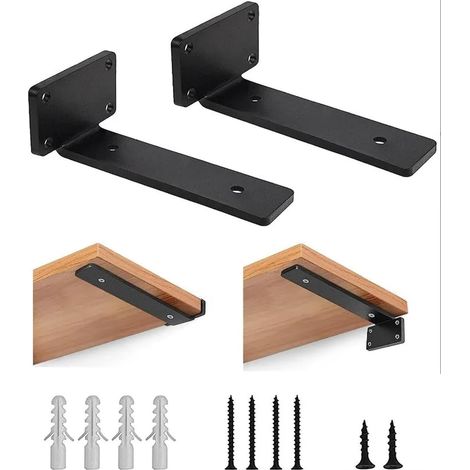 Set di 4 staffe per mensole flottanti, supporti triangolari per mensole a parete, mensole a parete resistenti, 15 cm (1/4)