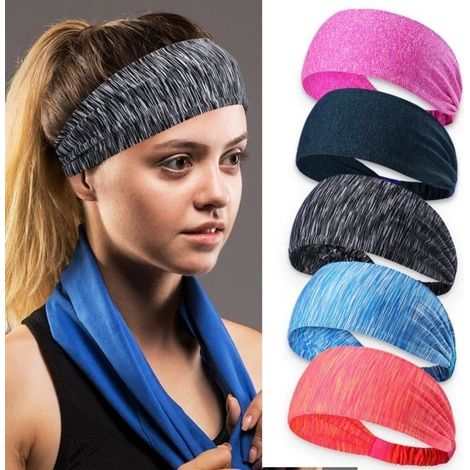 Bandeau Sport pour Femme Headband Elastique Antidérapant Bandeau Cheveux Sueur Absorbant pour Running Yoga gris - RAC (1/4)