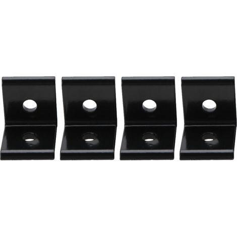 Connecteur d'Angle Noir 2020A pour Profilé Aluminium - 4 Pièces de Fixation (1/5)