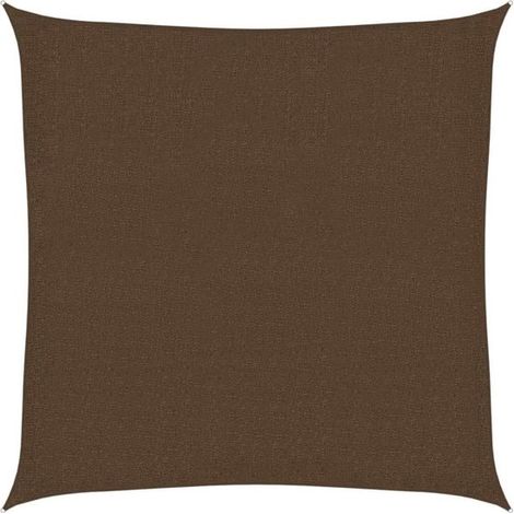 Voile d'ombrage carrée 3 x 3 m en HDPE, protection UV 90 %, perméable au vent et à l'eau, toile solaire respirante, marron (1/5)
