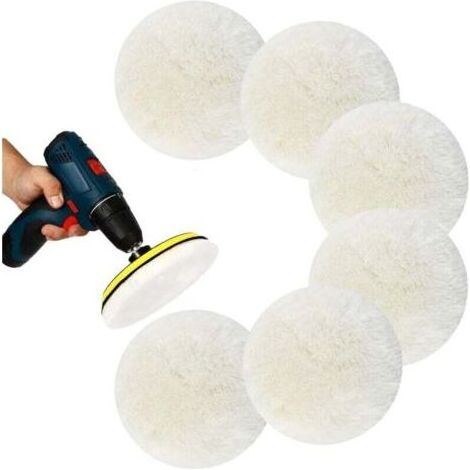 Set mit 6 Polierscheiben aus Lammwolle, kompatibel mit Bosch Exzenterschleifern, 125 mm Polierpads, Polierscheiben aus Lammwolle, Polierpads für Schleifer (1/5)