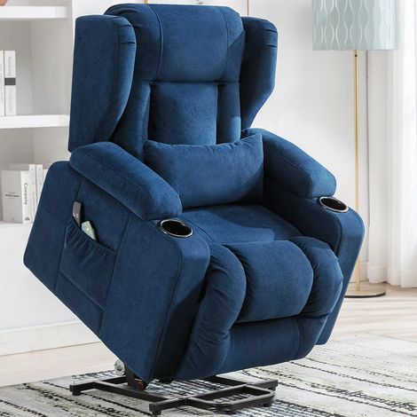 Fauteuil releveur électrique relax inclinable 45°-160°, aide au lever, tissu confortable, poches latérales, fauteuil TV ergonomique pour salon chambre, stable et pratique (1/5)