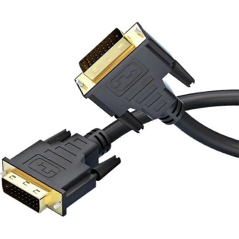 Câble DVI haute vitesse 1 m, 1,8 m, 2 m, 3 fils plaqués or mâle-mâle, compatible 1080p avec téléviseurs LCD, DVD et HDTV (1/5)