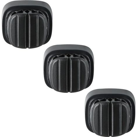 Pair CSPARKV 6 Fixateurs de Câbles de Données Stockage de Câble de Charge Gestionnaire de Ligne Téléphonique de Bureau Stabilisateur de Fil Auto - Adhésif Disponible Pour Table et Mur (Noir) (1/4)