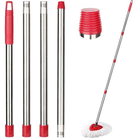 Poignée de Balai à Franges VI-ledas Turbo Smart de Rechange,Manche à Balai réglable en Acier Inoxydable de 147 cm, Compatible avec VI leadr H2pro RinseClean et la Plupart des serpillères