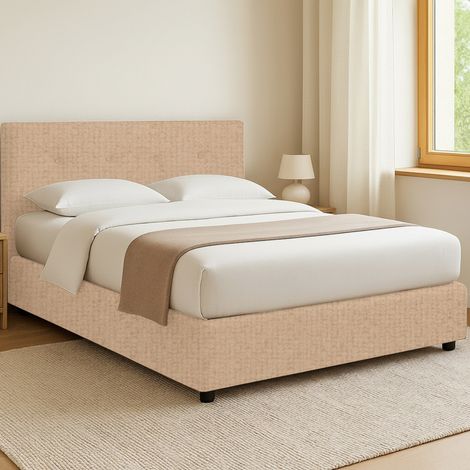Letto Matrimoniale Preston, Sfoderabile, Contenitore Made in Italy, Beige (1/5)