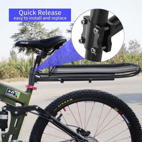 1 Porte-bagages vélo, Alliage d'aluminium, Réglable, Support 10 kg, Diamètre 27,2-31,8 mm, Transport quotidien (1/4)
