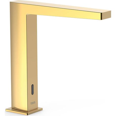 TRES 20261320OR SLIM Grifo Electrónico con Sistema Premezclador para Lavabo Color Oro 24K - ref: 20261320OR