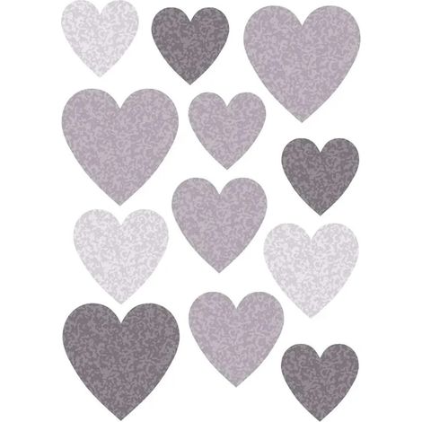 Buokids pared vinilo corazones gris