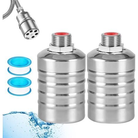 Lot de 2 valves flottantes en acier inoxydable pour réservoir d'eau (type A (1/2") (1/5)