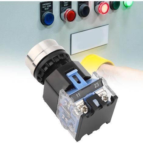 GQ38 AC/DC12V Composants de commande industrielle Interrupteur à bouton-poussoir sans voyant 22 mm Réinitialisation (1/5)