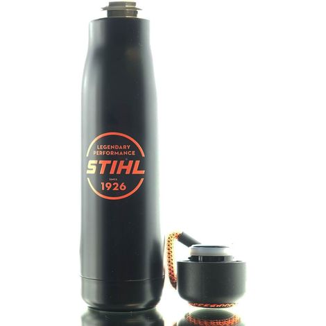 STIHL – Bouteille isotherme Circle 0421 600 0096 – Noire, métal, 0,5 litre, Ø 7 cm, hauteur 26,5 cm (1/5)