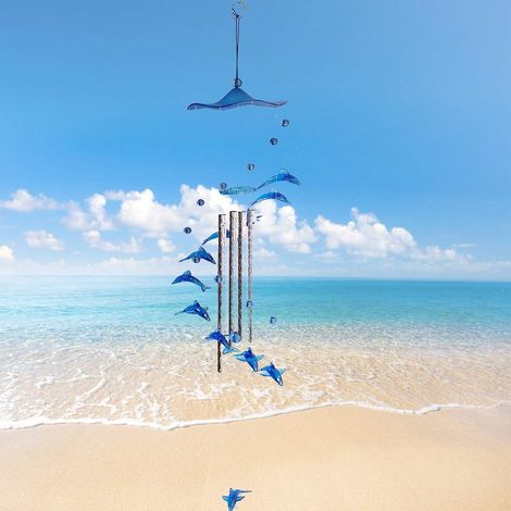 Carillons éoliens dauphins pour allées extérieures, pelouses, jardins, un cadeau pour tous, un carillon pour commémorer la perte d'un être cher (1/5)
