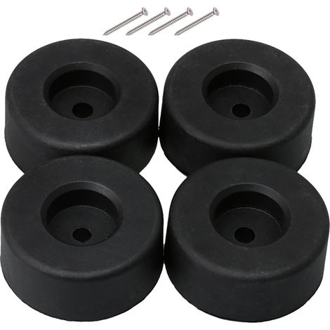 Lot de 20 pieds de meuble ronds en plastique noir Ineasicer, diamètres 45 mm, 18 mm et 6 mm. (1/4)