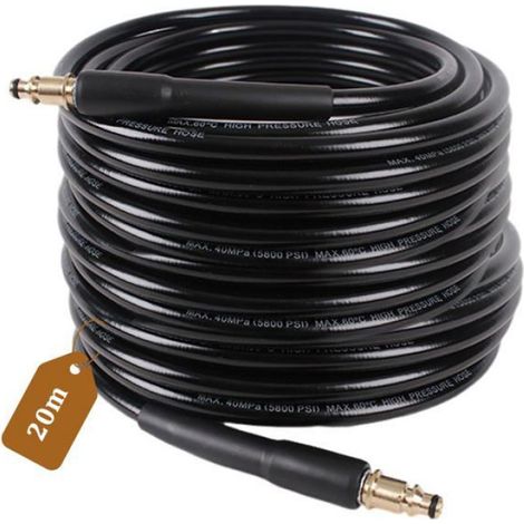 20M Tuyau Haute Pression pour Karcher K2 K3 K4 K5 K6 K7 Rallonge Tuyau de Rechange Flexible Haute Pression avec un Adaptateur (1/4)