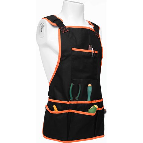 Tablier Homme et Femme en pour Bricolage, Tablier de Jardinage, Jardinage et Barbecue, Tissu Oxford- 59 X 59.5 cm Noir, en Textile, Suivez les étapes de montage indiquées avant la première utilisation (1/5)